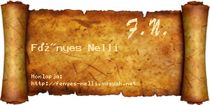 Fényes Nelli névjegykártya